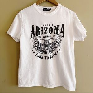 PrettyLittleThing White Arizona Motorcycle Tee